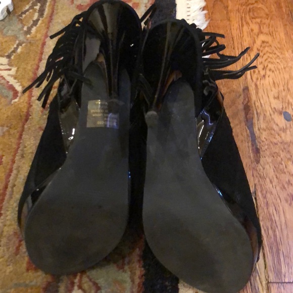 COLIN STUART Peep Toe Studded Fringe Heel Bootie - Picture 6 of 7